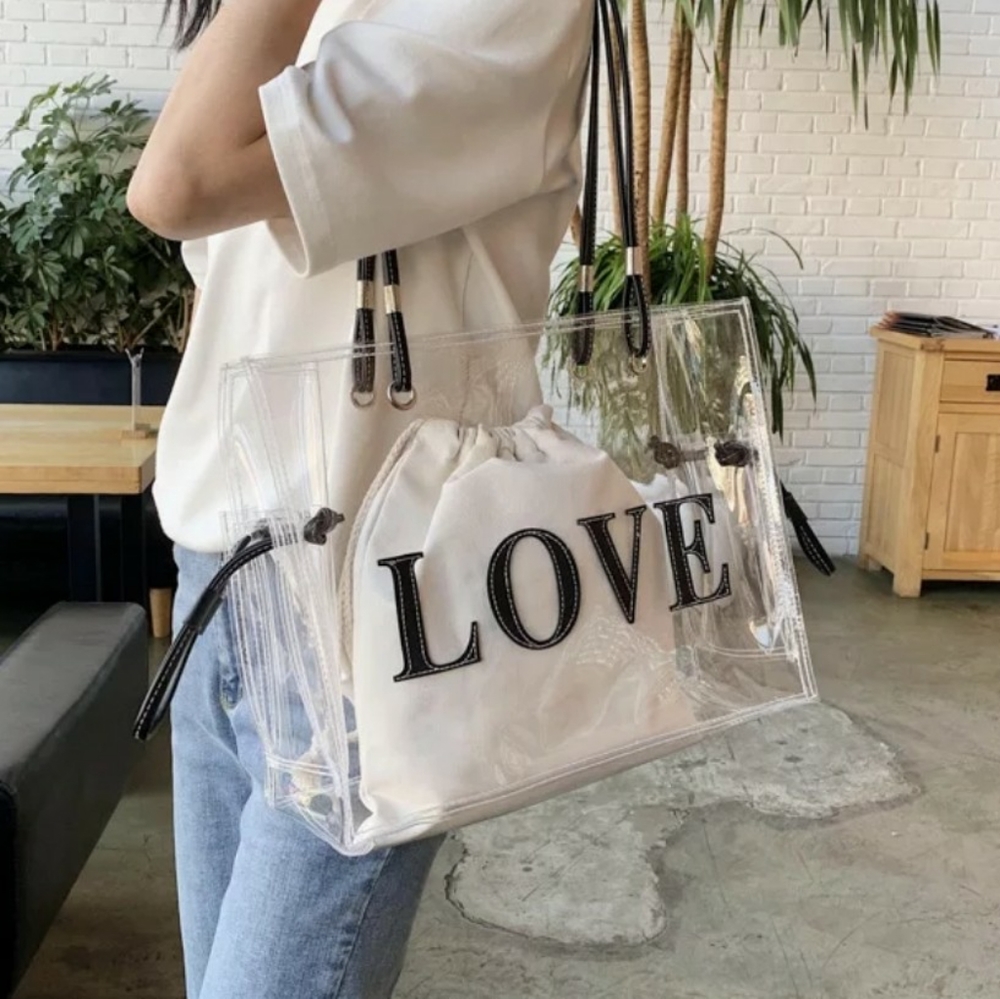 Transparent LOVE Tote Bag - Picture 3 of 3